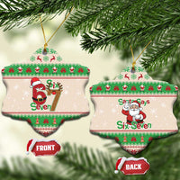 Funny Six Seven Meme Christmas Ceramic Ornament Santa Says 6 7 - Wonder Print Shop