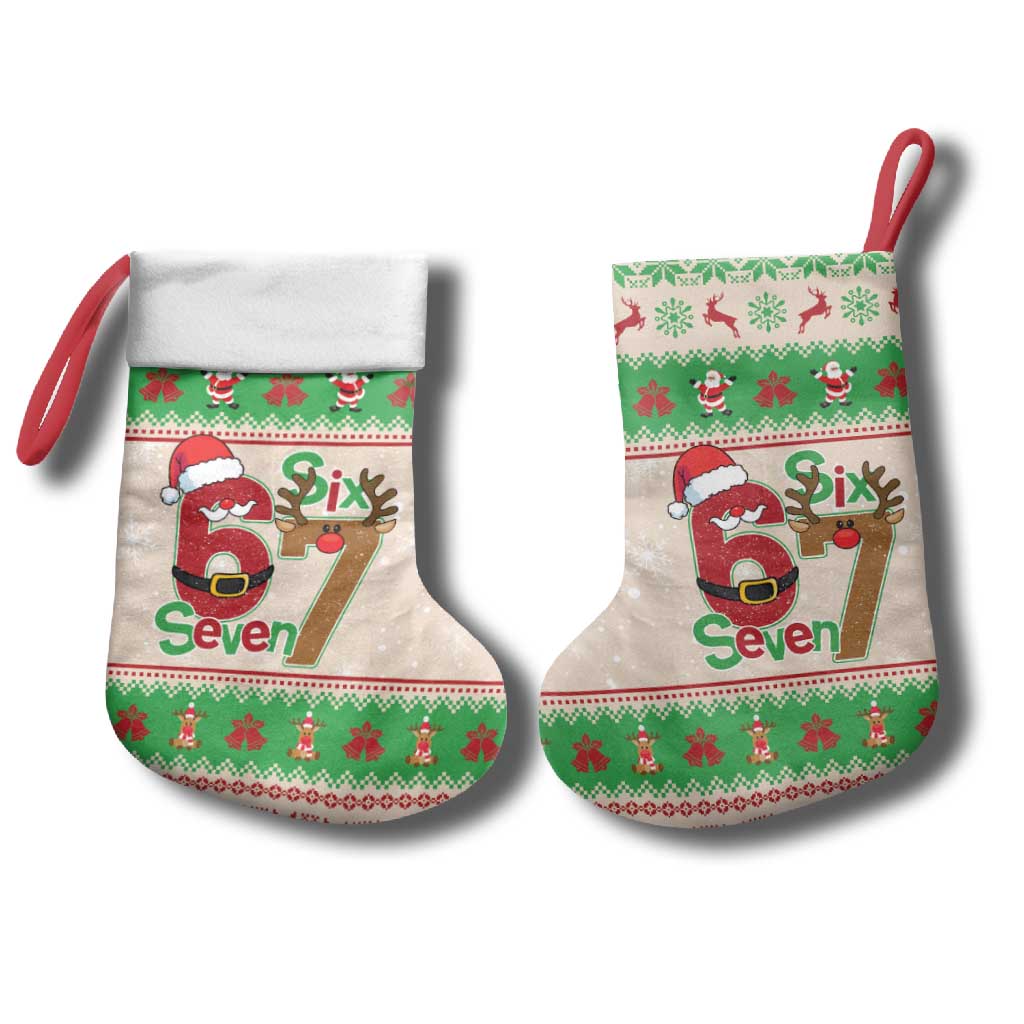 Funny Six Seven Meme Christmas Stocking Santa Says 6 7 - Wonder Print Shop