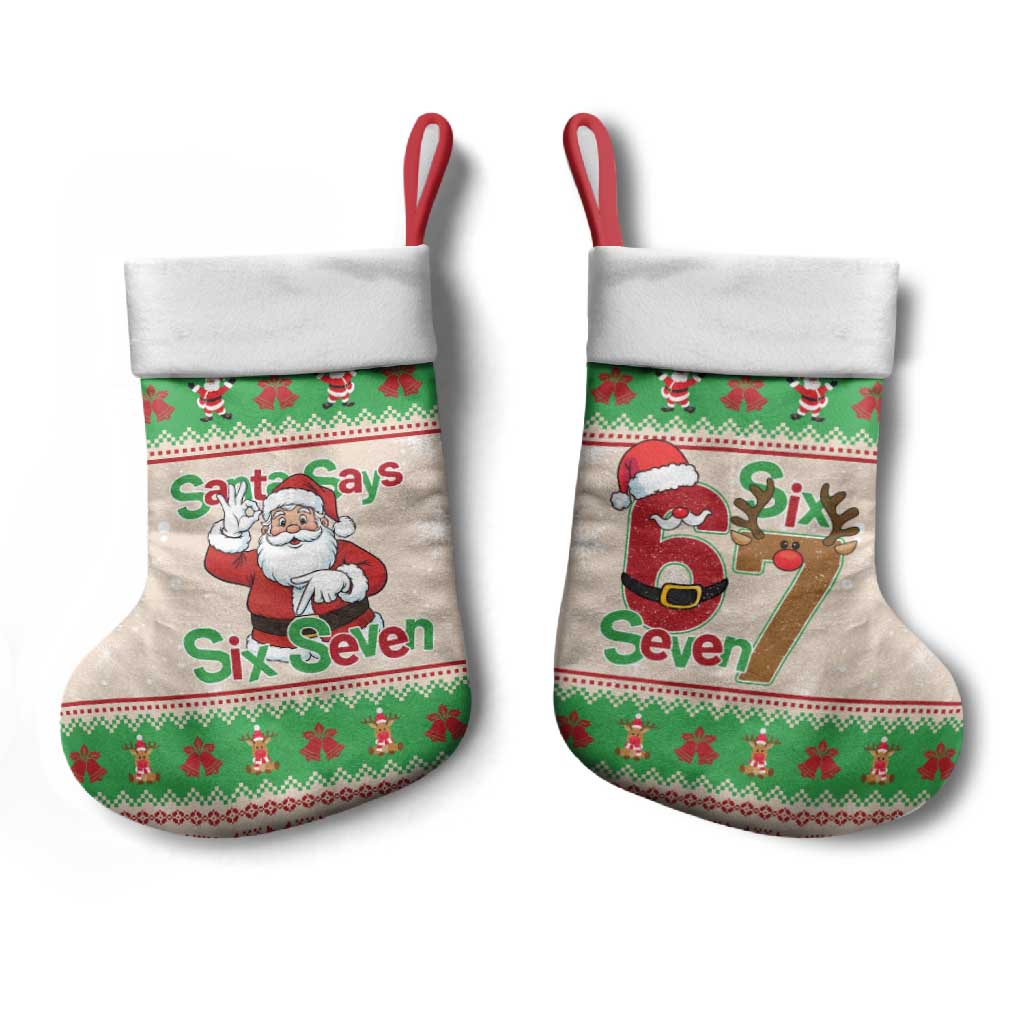 Funny Six Seven Meme Christmas Stocking Santa Says 6 7 - Wonder Print Shop
