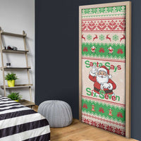 Funny Six Seven Meme Christmas Door Cover Santa Says 6 7 - Wonder Print Shop