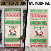 Funny Six Seven Meme Christmas Door Cover Santa Says 6 7 - Wonder Print Shop