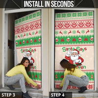 Funny Six Seven Meme Christmas Door Cover Santa Says 6 7 - Wonder Print Shop