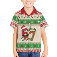 Funny Six Seven Meme Christmas Family Matching Long Sleeve Bodycon Dress and Hawaiian Shirt Santa Says 6 7 - Wonder Print Shop