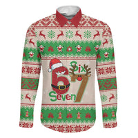Funny Six Seven Meme Christmas Family Matching Mermaid Dress and Hawaiian Shirt Santa Says 6 7 - Wonder Print Shop