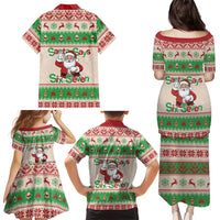 Funny Six Seven Meme Christmas Family Matching Puletasi and Hawaiian Shirt Santa Says 6 7 - Wonder Print Shop