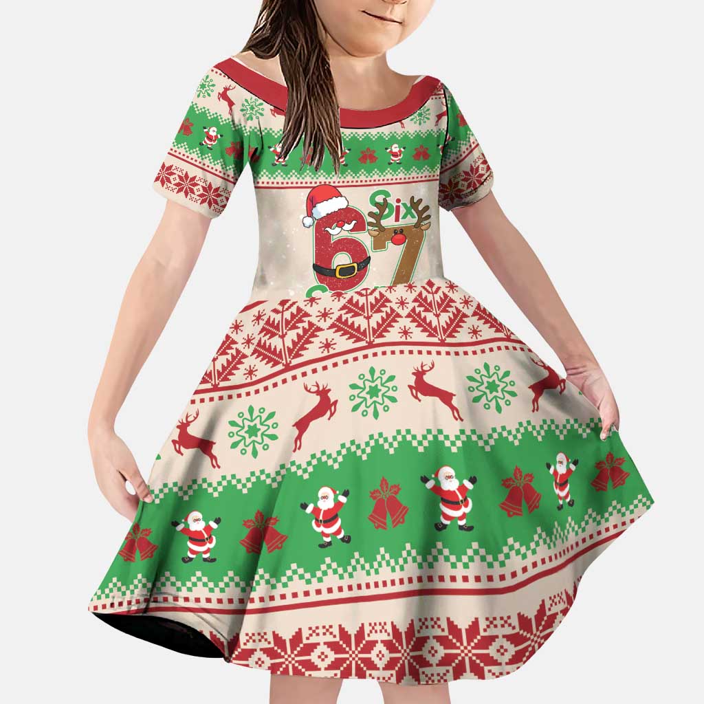 Funny Six Seven Meme Christmas Family Matching Summer Maxi Dress and Hawaiian Shirt Santa Says 6 7 - Wonder Print Shop