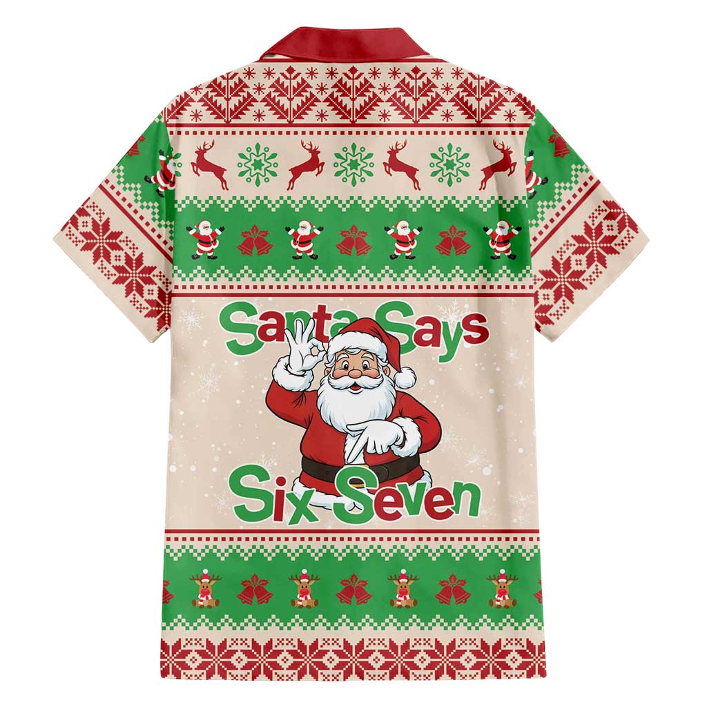 Funny Six Seven Meme Christmas Family Matching Summer Maxi Dress and Hawaiian Shirt Santa Says 6 7 - Wonder Print Shop
