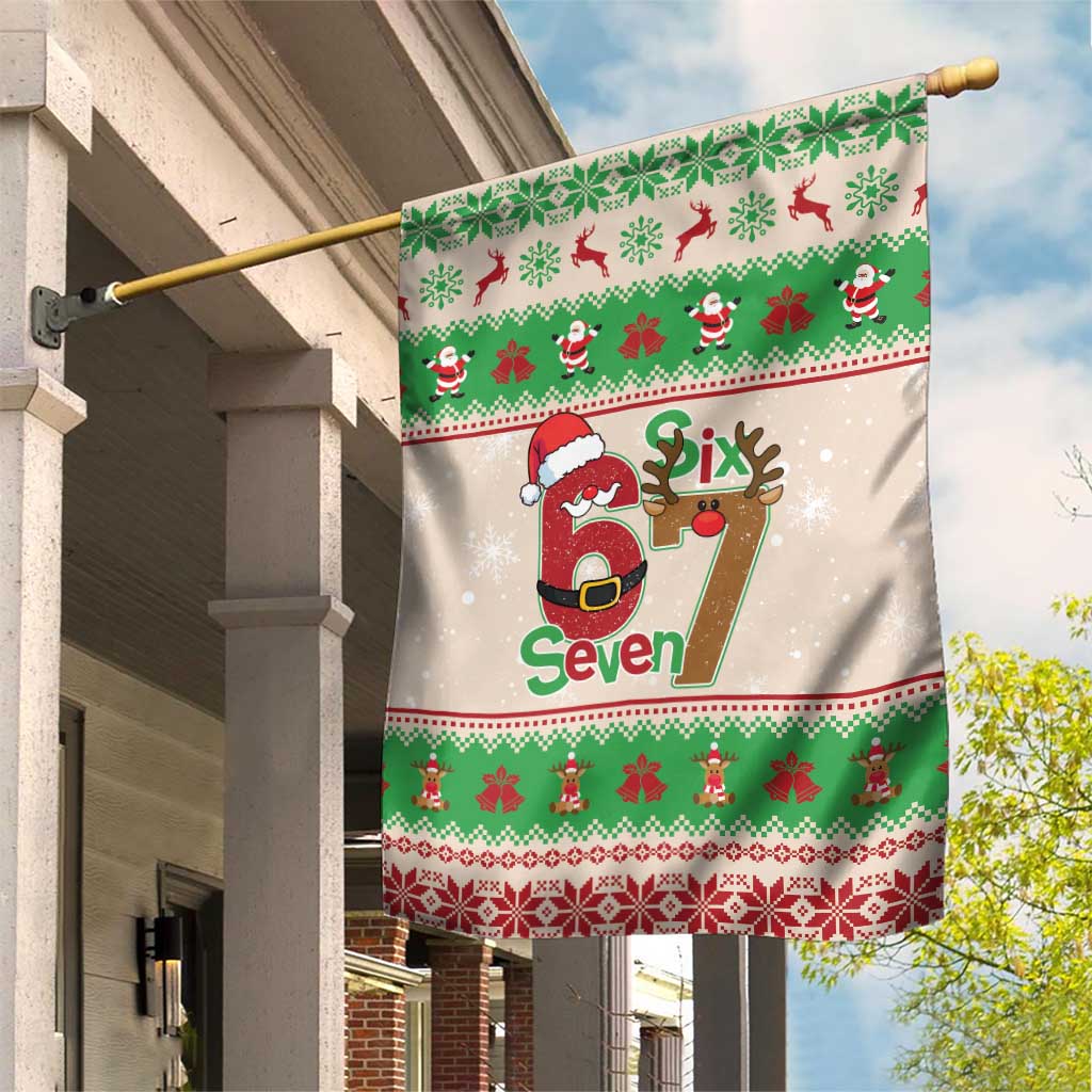 Funny Six Seven Meme Christmas Garden Flag Santa Says 6 7 - Wonder Print Shop
