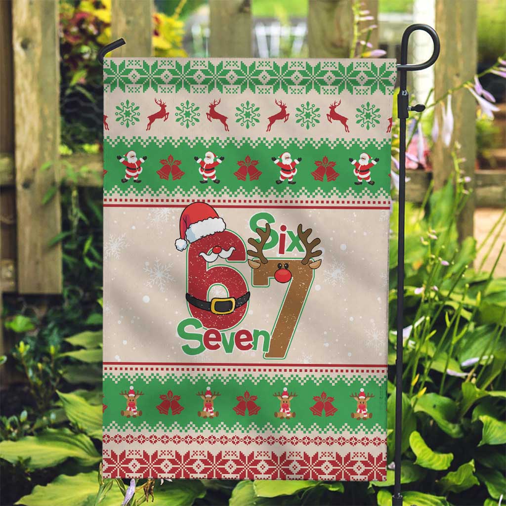 Funny Six Seven Meme Christmas Garden Flag Santa Says 6 7 - Wonder Print Shop