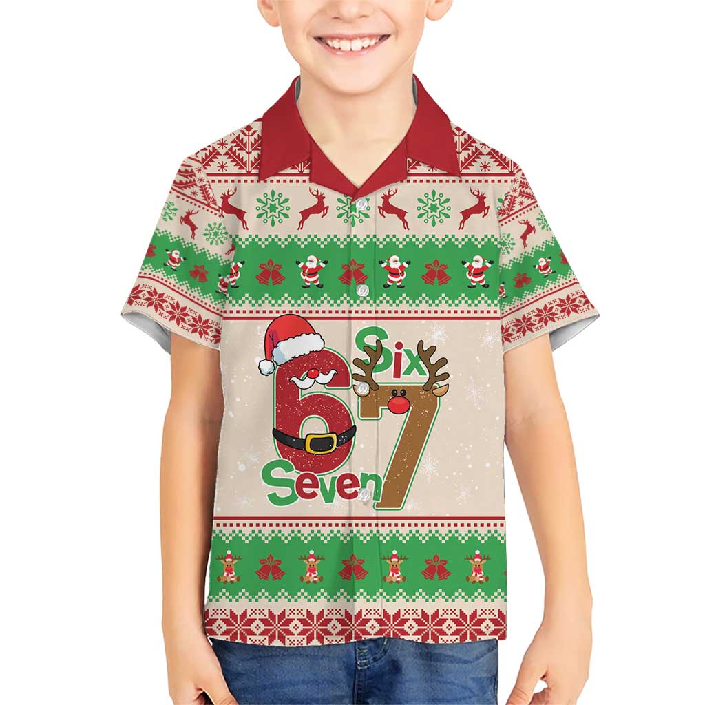 Funny Six Seven Meme Christmas Hawaiian Shirt Santa Says 6 7 - Wonder Print Shop
