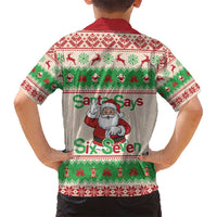 Funny Six Seven Meme Christmas Hawaiian Shirt Santa Says 6 7 - Wonder Print Shop