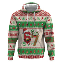 Funny Six Seven Meme Christmas Hoodie Santa Says 6 7 - Wonder Print Shop