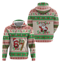 Funny Six Seven Meme Christmas Hoodie Santa Says 6 7 - Wonder Print Shop