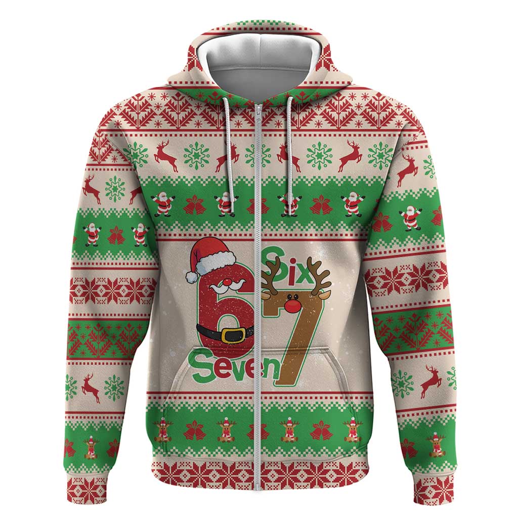 Funny Six Seven Meme Christmas Hoodie Santa Says 6 7 - Wonder Print Shop