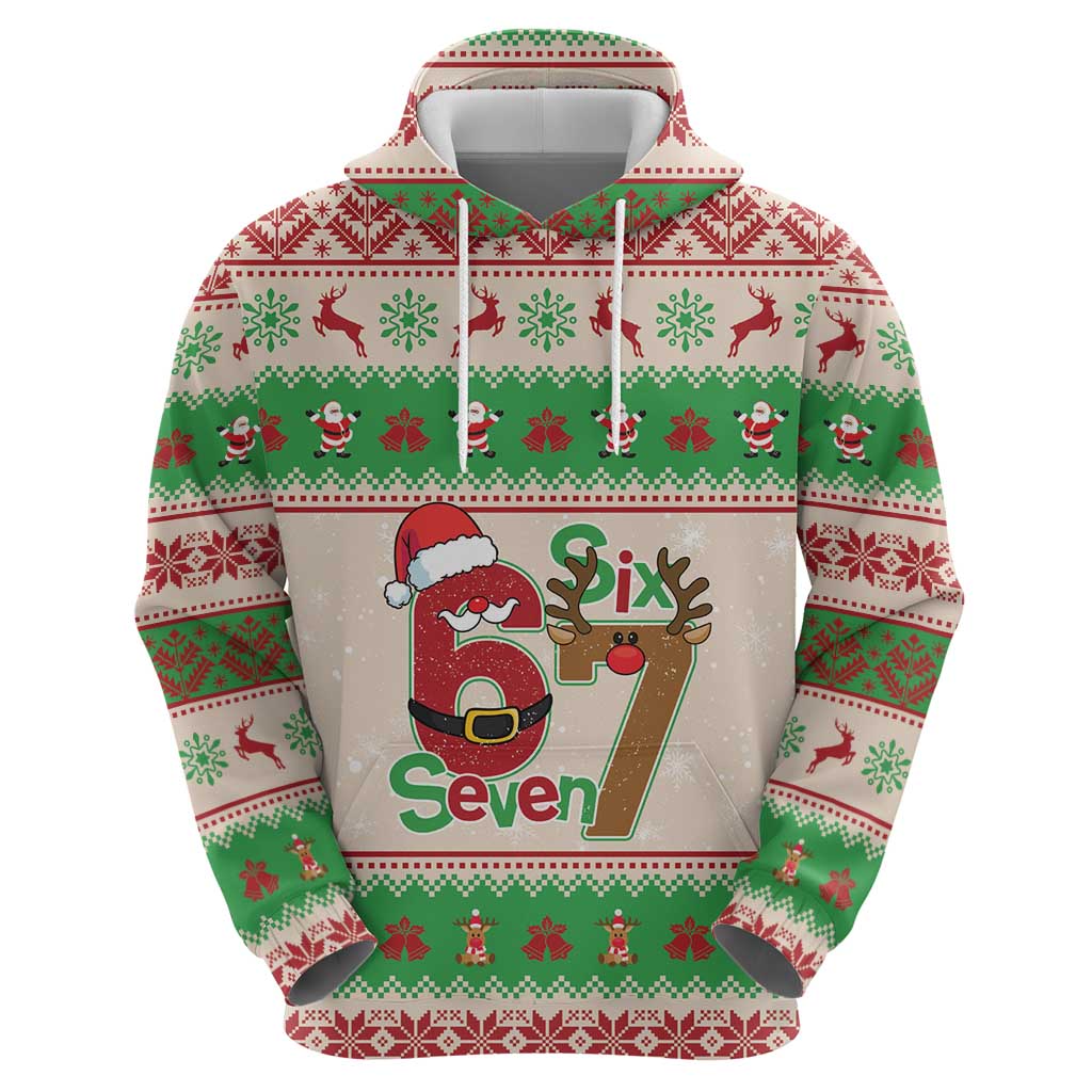 Funny Six Seven Meme Christmas Hoodie Santa Says 6 7 - Wonder Print Shop
