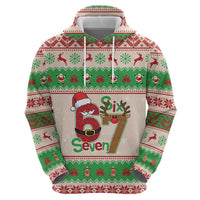 Funny Six Seven Meme Christmas Hoodie Santa Says 6 7 - Wonder Print Shop