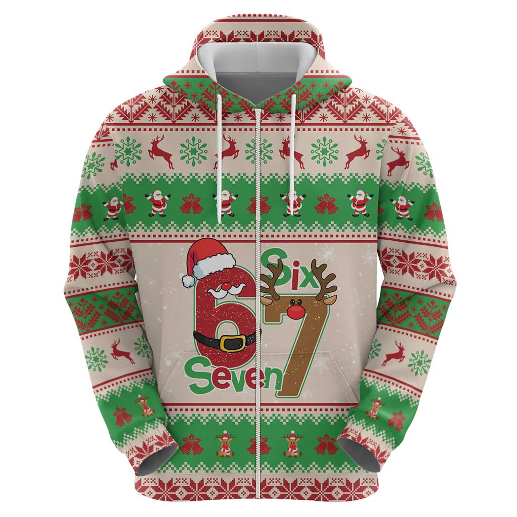 Funny Six Seven Meme Christmas Hoodie Santa Says 6 7 - Wonder Print Shop