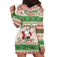 Funny Six Seven Meme Christmas Hoodie Dress Santa Says 6 7 - Wonder Print Shop