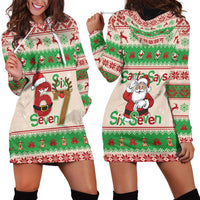 Funny Six Seven Meme Christmas Hoodie Dress Santa Says 6 7 - Wonder Print Shop
