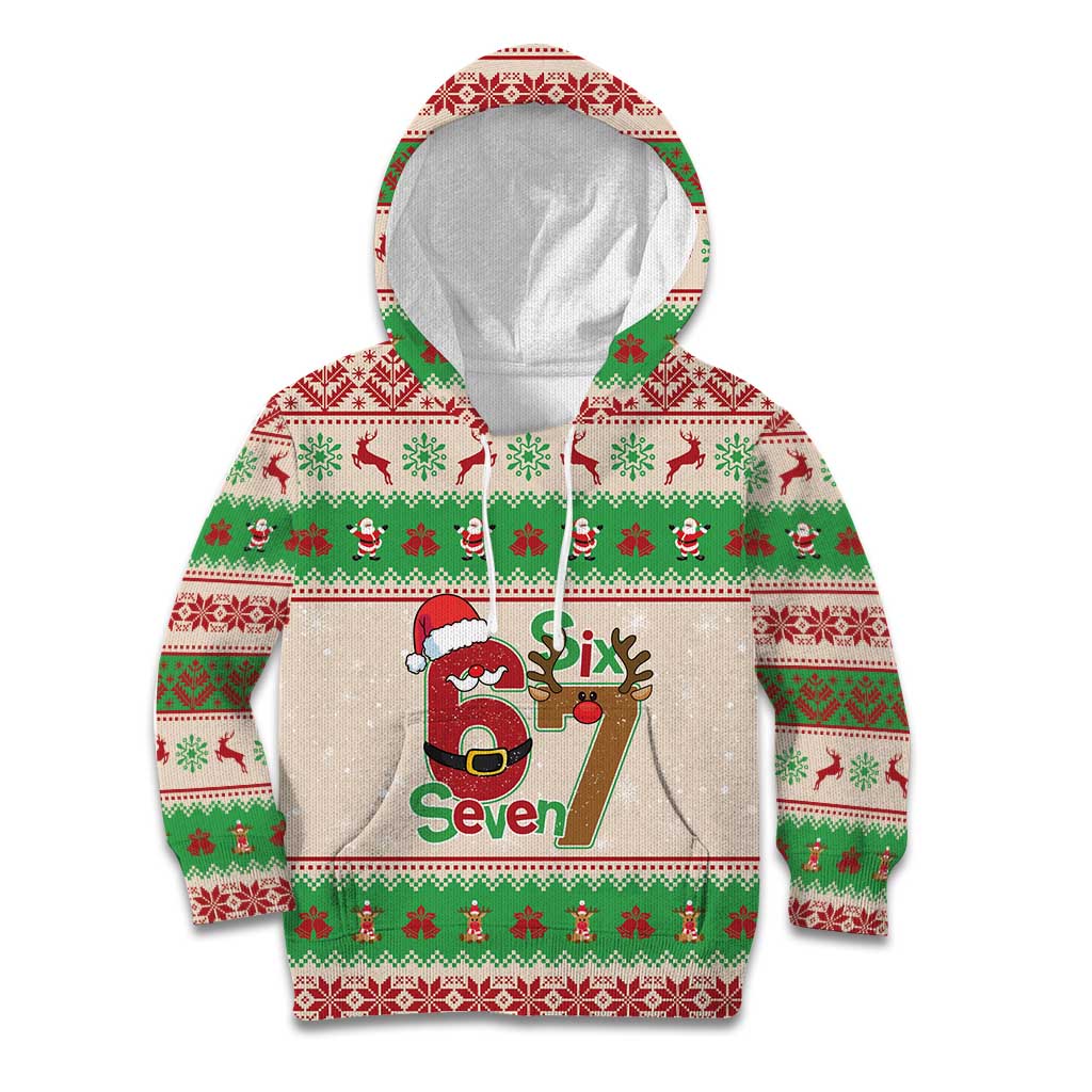 Funny Six Seven Meme Christmas Kid Hoodie Santa Says 6 7 - Wonder Print Shop