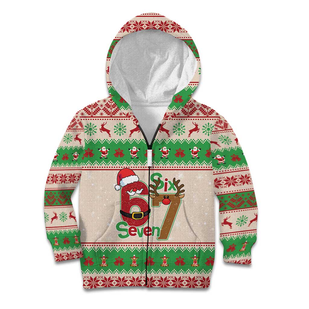 Funny Six Seven Meme Christmas Kid Hoodie Santa Says 6 7 - Wonder Print Shop