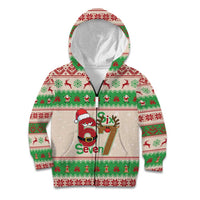 Funny Six Seven Meme Christmas Kid Hoodie Santa Says 6 7 - Wonder Print Shop