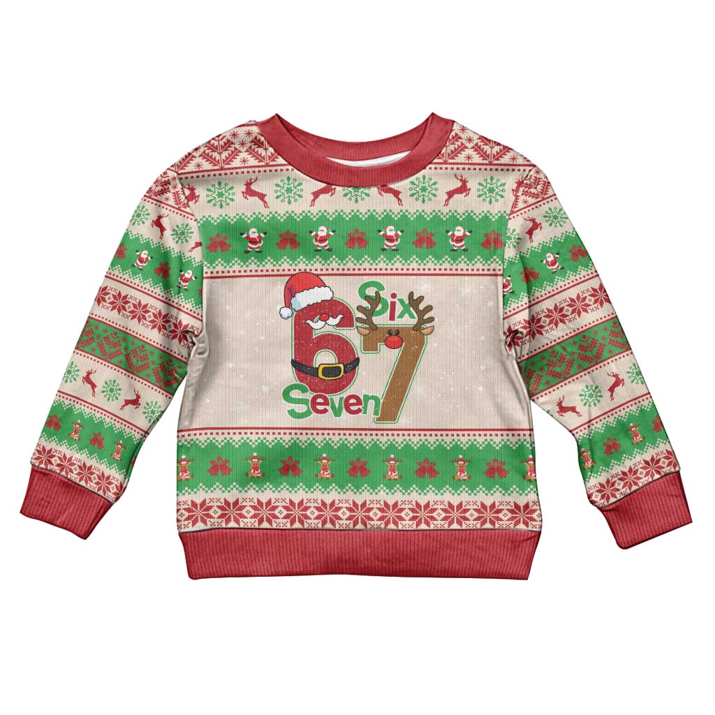 Funny Six Seven Meme Christmas Kid Ugly Christmas Sweater Santa Says 6 7 - Wonder Print Shop