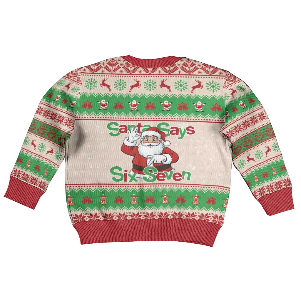 Funny Six Seven Meme Christmas Kid Ugly Christmas Sweater Santa Says 6 7 - Wonder Print Shop