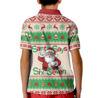 Funny Six Seven Meme Christmas Kid Polo Shirt Santa Says 6 7 - Wonder Print Shop