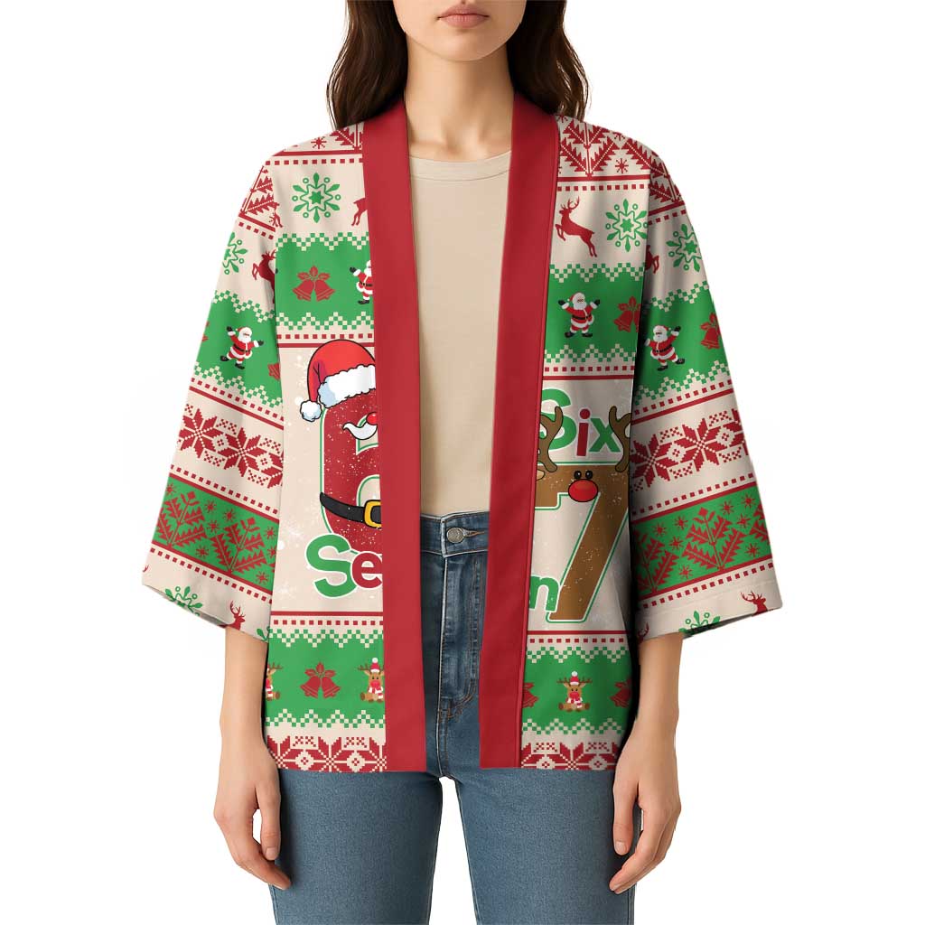 Funny Six Seven Meme Christmas Kimono Santa Says 6 7 - Wonder Print Shop