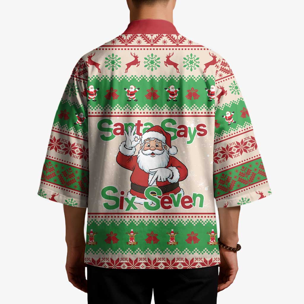 Funny Six Seven Meme Christmas Kimono Santa Says 6 7 - Wonder Print Shop