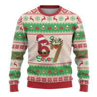 Funny Six Seven Meme Christmas Ugly Christmas Sweater Santa Says 6 7 - Wonder Print Shop