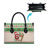 Funny Six Seven Meme Christmas Leather Bag Santa Says 6 7 - Wonder Print Shop