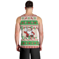 Funny Six Seven Meme Christmas Men Tank Top Santa Says 6 7 - Wonder Print Shop