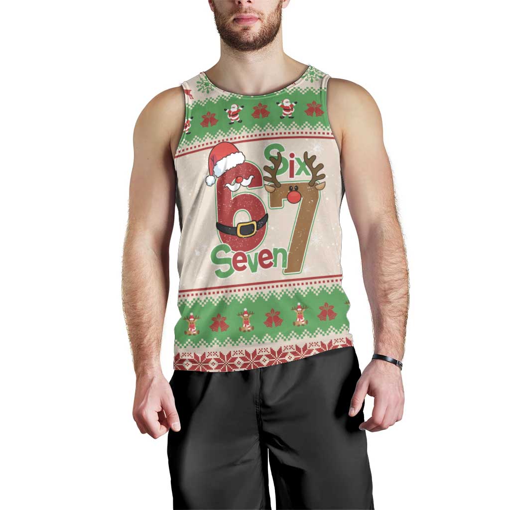 Funny Six Seven Meme Christmas Men Tank Top Santa Says 6 7 - Wonder Print Shop