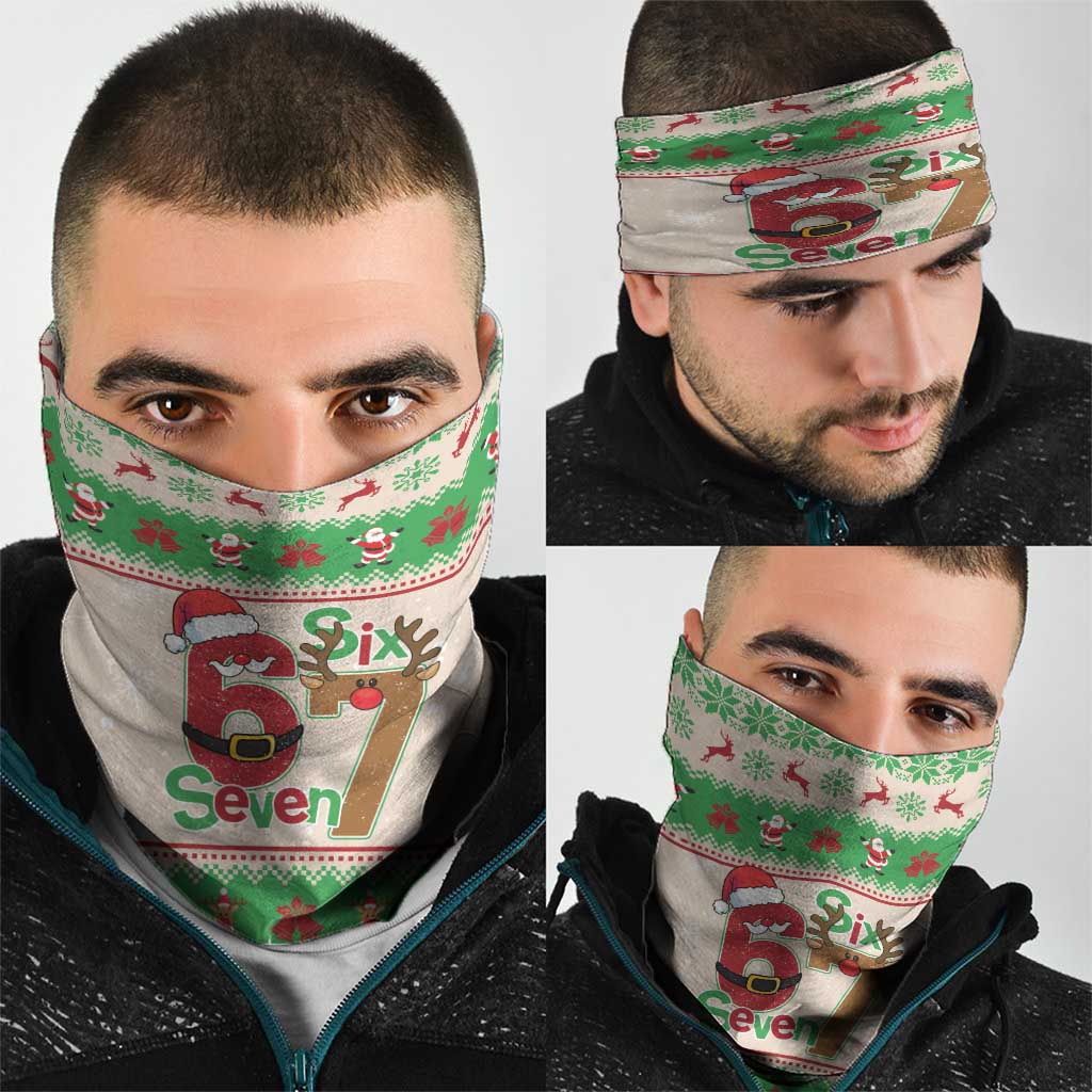 Funny Six Seven Meme Christmas Neck Gaiter Santa Says 6 7 - Wonder Print Shop