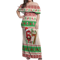 Funny Six Seven Meme Christmas Off Shoulder Maxi Dress Santa Says 6 7 - Wonder Print Shop