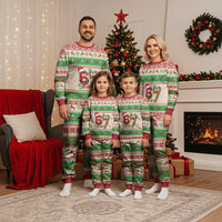 Funny Six Seven Meme Christmas Pajama Set Santa Says 6 7 - Wonder Print Shop