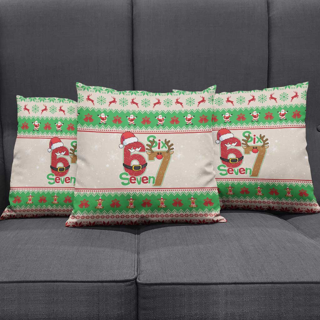 Funny Six Seven Meme Christmas Pillow Cover Santa Says 6 7 - Wonder Print Shop