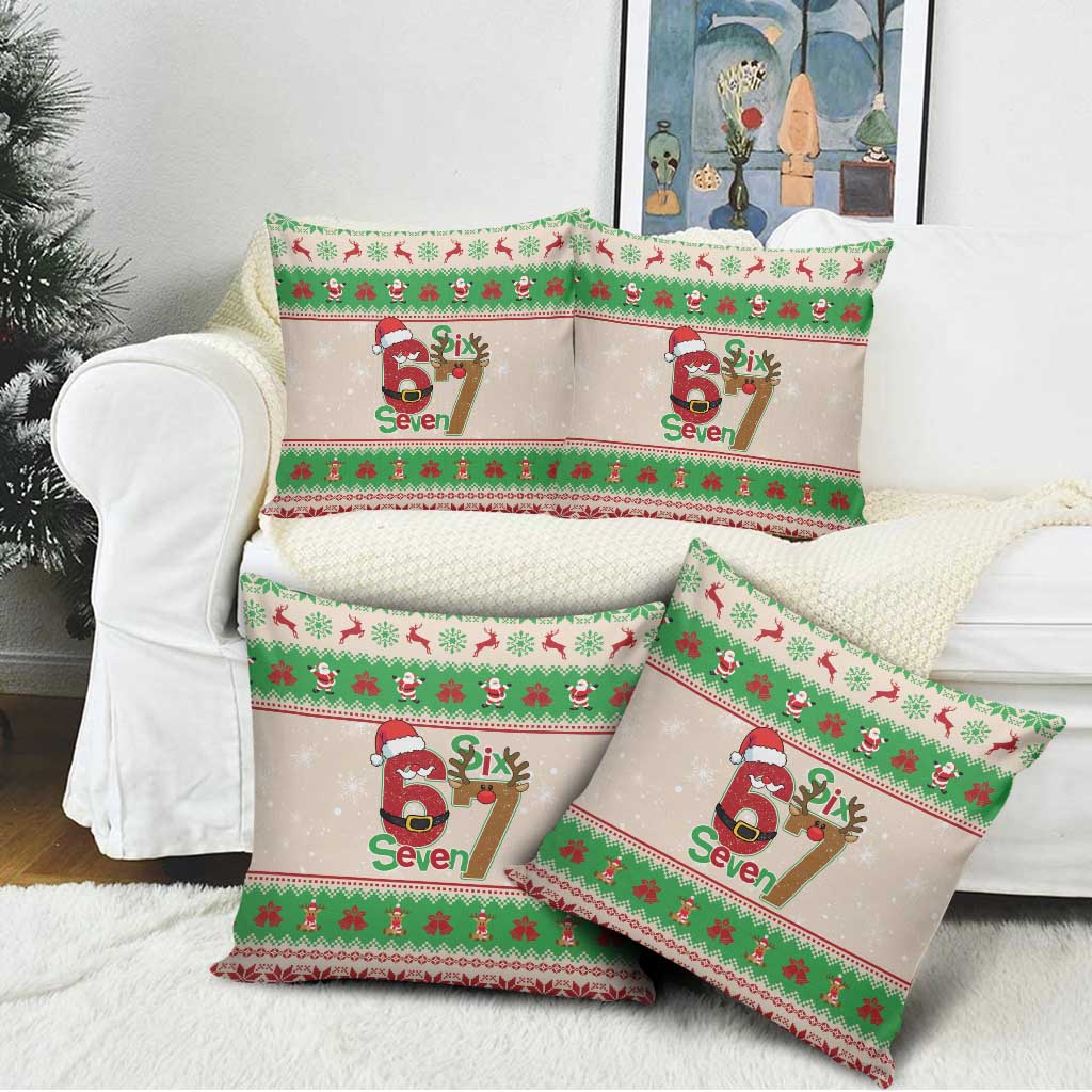 Funny Six Seven Meme Christmas Pillow Cover Santa Says 6 7 - Wonder Print Shop