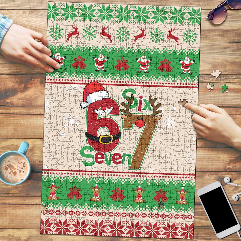 Funny Six Seven Meme Christmas Puzzle Santa Says 6 7 - Wonder Print Shop