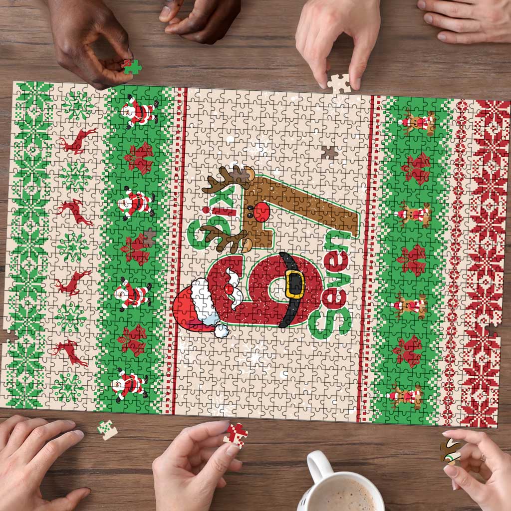Funny Six Seven Meme Christmas Puzzle Santa Says 6 7 - Wonder Print Shop