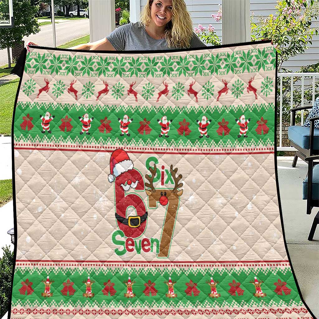 Funny Six Seven Meme Christmas Quilt Santa Says 6 7 - Wonder Print Shop