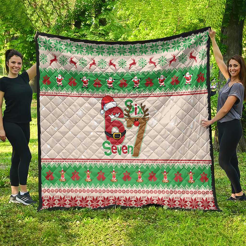 Funny Six Seven Meme Christmas Quilt Santa Says 6 7 - Wonder Print Shop
