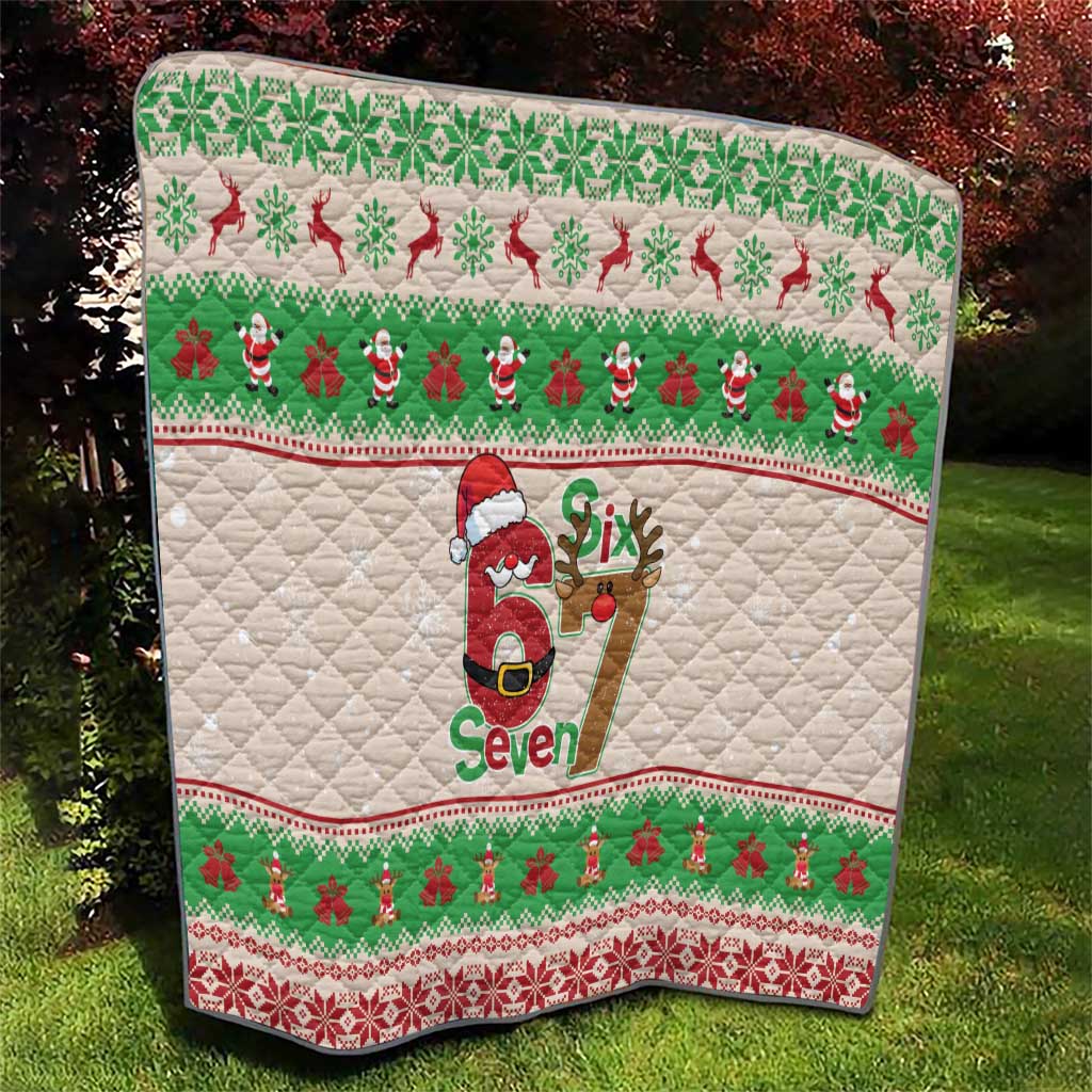 Funny Six Seven Meme Christmas Quilt Santa Says 6 7 - Wonder Print Shop