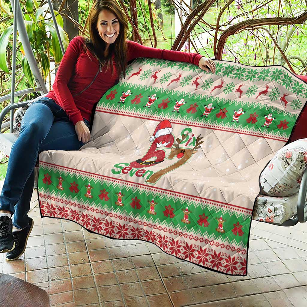 Funny Six Seven Meme Christmas Quilt Santa Says 6 7 - Wonder Print Shop
