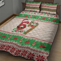 Funny Six Seven Meme Christmas Quilt Bed Set Santa Says 6 7 - Wonder Print Shop