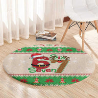 Funny Six Seven Meme Christmas Round Carpet Santa Says 6 7 - Wonder Print Shop