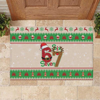 Funny Six Seven Meme Christmas Rubber Doormat Santa Says 6 7 - Wonder Print Shop