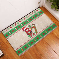 Funny Six Seven Meme Christmas Rubber Doormat Santa Says 6 7 - Wonder Print Shop